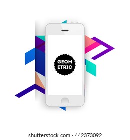 Geometric Vector Background. Triangles Pattern for Business Presentations, Application Cover and Web Site Design. Mobile Phone Template