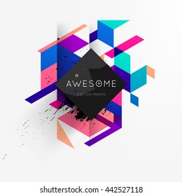 Geometric Vector Background. Triangles Pattern for Business Presentations, Application Cover and Web Site Design