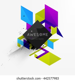 Geometric Vector Background. Triangles Pattern for Business Presentations, Application Cover and Web Site Design