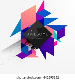 Geometric Vector Background. Triangles Pattern for Business Presentations, Application Cover and Web Site Design