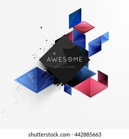Geometric Vector Background. Triangles Pattern for Business Presentations, Application Cover and Web Site Design