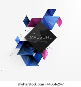 Geometric Vector Background. Triangles Pattern for Business Presentations, Application Cover and Web Site Design