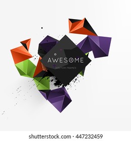 Geometric Vector Background. Triangles Pattern for Business Presentations, Application Cover and Web Site Design.