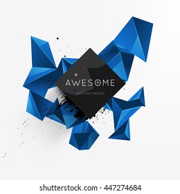 Geometric Vector Background. Triangles Pattern for Business Presentations, Application Cover and Web Site Design.