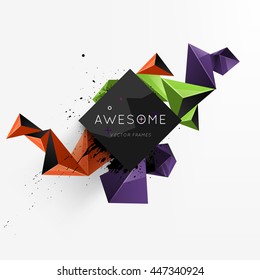 Geometric Vector Background. Triangles Pattern for Business Presentations, Application Cover and Web Site Design.