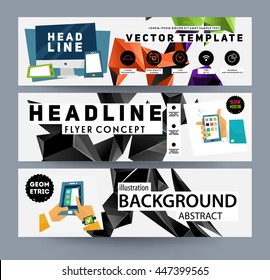 Geometric Vector Background. Triangles Pattern for Business Presentations, Application Cover and Web Site Design.