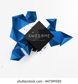 Geometric Vector Background. Triangles Pattern for Business Presentations, Application Cover and Web Site Design.