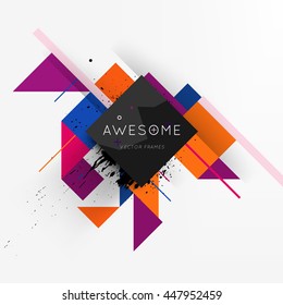Geometric Vector Background. Triangles Pattern for Business Presentations, Application Cover and Web Site Design.