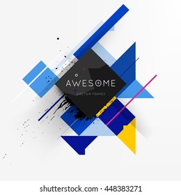 Geometric Vector Background. Triangles Pattern for Business Presentations, Application Cover and Web Site Design.