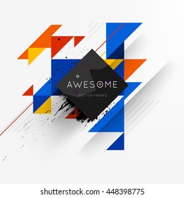 Geometric Vector Background. Triangles Pattern for Business Presentations, Application Cover and Web Site Design.