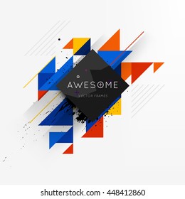 Geometric Vector Background. Triangles Pattern for Business Presentations, Application Cover and Web Site Design.