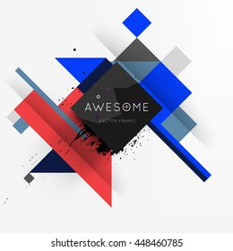 Geometric Vector Background. Triangles Pattern for Business Presentations, Application Cover and Web Site Design.