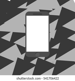 Geometric Vector Background. Triangles Pattern for Business Presentations, Application Cover and Web Site Design. Mobile Phone Icon
