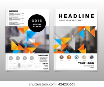Geometric Vector Backgrounds Set. Triangles Pattern Background for Business Presentations, Application Cover and Web Site Design