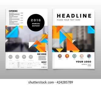 Geometric Vector Backgrounds Set. Triangles Pattern Background for Business Presentations, Application Cover and Web Site Design