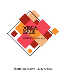 Geometric vector banner mega sale