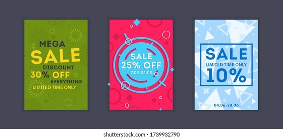 Geometric vector banner set. Vector illistration