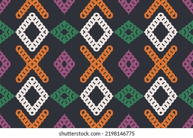 Geometric vector based on ikat fabric style. Vector illustration. The most intricately patterned fabrics. pattern textiles that employ resist dyeing on the yarns prior to dyeing and weaving the fabric