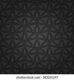 Geometric vector black grid. Seamless fine abstract pattern