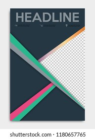 Geometric Vector Brochure Flyer design Layout template, size A4, Front page and back page, infographics. Easy to use and edit.