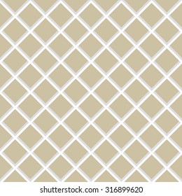 Geometric vector brown ornament with diagonal light lines. Seamless pattern for wallpapers and backgrounds