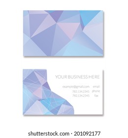 Geometric Vector Business Card Template with Triangles