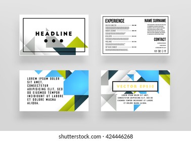 Hintergrundbilder für geometrische Vektorkarten. Dreiecksmuster. Flaches Design.