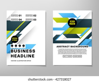 Geometric Vector Business Cards Backgrounds Set. Triangles Pattern. Flat Style Design