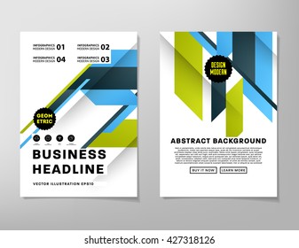 Geometric Vector Business Cards Backgrounds Set. Triangles Pattern. Flat Style Design