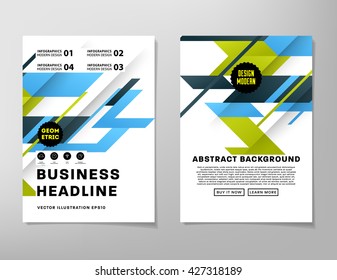 Juego de Fondos para Tarjetas Comerciales de Vectores Geométricos. Patrón de triángulos. Diseño de estilo plano