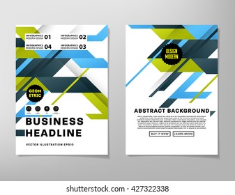 Geometric Vector Business Cards Backgrounds Set. Triangles Pattern. Flat Style Design