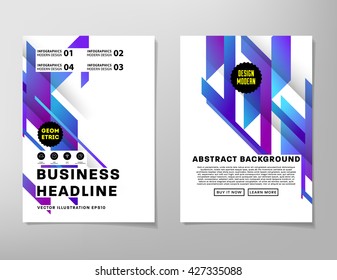 Geometric Vector Business Cards Backgrounds Set. Triangles Pattern. Flat Style Design