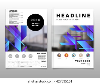 Geometric Vector Business Cards Backgrounds Set. Triangles Pattern. Flat Style Design