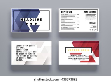 Hintergrundbilder für geometrische Vektorkarten. Dreiecksmuster. Flachstil-Design