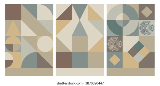 geometric vector cover set retro style minimalis
