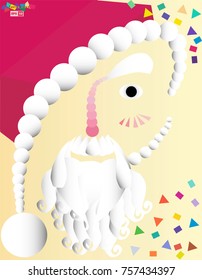 geometric vector design abstract santa claus face illustration bacground.