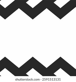 a geometric vector design featuring a zigzag pattern along the top and bottom edges. The design is minimalistic, with bold, angular lines creating a repetitive, symmetrical structure.