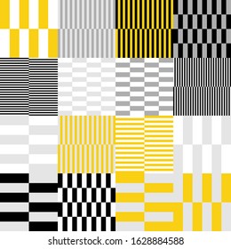 Geometric vector design with simple striped shapes on the background. Abstract pattern graphics with geometrical elements. Perfect for web banner, business presentation, textile design, fabric prints.