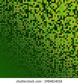 Geometric vector green halftone dots on abstract  background, design element