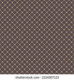 Geometric vector grid. Seamless abstract pattern. Modern brown and yellow diagonal background with lines