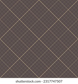 Grilla vectorial geométrica. Patrón abstracto sin inconvenientes. Marco marrón y dorado moderno con líneas
