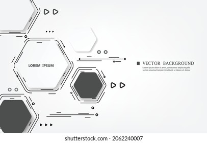 El vector geométrico hexagón forma fondo blanco.vector info diseño gráfico.