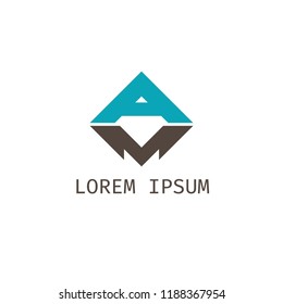 Geometric vector icon. Letter AM logo. For detergents / water / hotel . Business icon for the other company. Design element. Vector illustration.