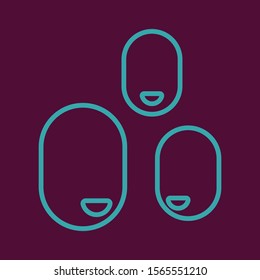 Geometric vector icon ovals of the head.