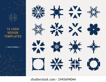 Geometric vector icons, abstract modern logo design templates collection. Trendy clip art illustrations set. Design concept for company logotype, jewelry, beauty, fashion industry.