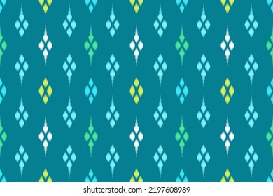 Vector geométrico Antecedentes de diseño étnico Ikat. atar o desatar. Esto se refiere al método de tintado utilizado para dar a los textiles su singular vitalidad de diseño y color.

