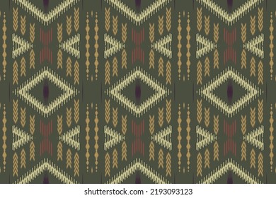 Geometric vector ikat pattern. Ethnic traditional Tribal art Seamless pattern in tribal, folk embroidery, and Mexican style. Aztec geometric art ornament print. Design for carpet, wallpaper, clothing,