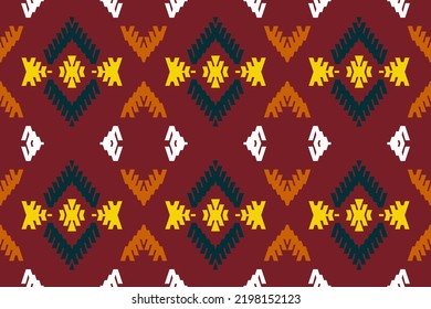 Geometric vector ikat pattern. ethnic vintage texture vector art design. The most intricately patterned fabrics. pattern textiles that employ resist dyeing on the yarns prior to dyeing and weaving