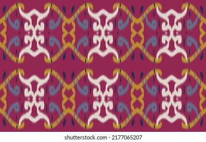 Geometric vector ikat pattern ornament. Tribal ethnic motif vector texture. Seamless striped pattern in Aztec style. Figure tribal embroidery. Indian, Scandinavian, Gyp sy, Mexican, folk pattern.
