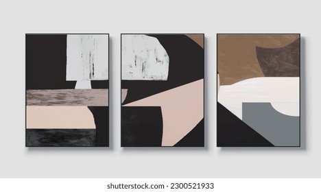 Geometric vector illustration. Abstract art painting, hand drawn minimalist image, wall art for poster, card, wallpaper, modern artwork